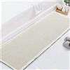 FASCINATDECO Tappeto Bagno Assorbente - Tappeti Bagno Antiscivolo Waffle Assorbente ad Asciugatura Rapida - Tappeto Bagno Antiscivolo Lavabile Morbido in Microfibra (Bianco,60x180 cm)
