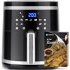 Aigostar Cube Pro - Friggitrice ad Aria 1900W, 7L - Tecnologia di Circolazione dell'Aria 360°, Friggitrice Senza Olio, Forno ad Aria Calda, 80~200°C, Pannello LED Touch, Efficienza Energetica