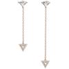 Swarovski Ortyx Orecchini Pendenti Asimmetrici, con ZirconiaSwarovski a Taglio Triangolare, Placcati in Tonalità Oro Rosa, Bianco