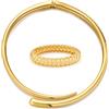 GUYOSWXNM Collana girocollo in oro massiccio, a spirale, ovale, braccialetto rigido da donna, gioiello dichiarazione