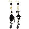 Lebole Maison Orecchini Ventaglio Ciuffo Plexi Nero Nero