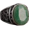 KAMBO Anello da uomo in argento Sterling 925 con pietra smeraldo naturale, Smeraldo