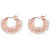 Vestopazzo, Coppia Orecchini Oro Rosa e Rame, Cerchietto con Cristalli Rosa Cipria, Chiusura a Baionetta, Nickel Tested,