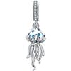 NewL - Ciondolo a forma di medusa subacquea, in argento Sterling 925, per braccialetti e collane