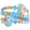 VENEZIA CLASSICA - Bracciale da Donna con Cuori in Vetro di Murano Originale e vera pelle Toscana, Collezione Fleurs, modello Contrarie con foglia in oro 24kt, Made in Italy certificato