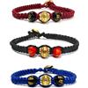 Samsara Kabbalah Bracciale della Fortuna contro il Malocchio - Gioiello Mistico Artigianale in Corda Cerata Regolabile (SET 3 PEZZI)