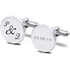 INBLUE Personalizzato Gemelli per Uomo Inciso Iniziali Data Ritratto Personalizzato Acciaio Inossidabile Regalo per Fidanzato Marito Papà