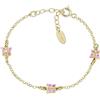 Amen Bracciale Bambina Collezione Junior. Gioiello Realizzato in Argento 925 di Colore Oro e Smalto Rosa e Fucsia. Lunghezza: 14 + 3 cm. La referenza è BRJ3FAGRO3