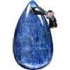 PAKMEZ Ciondolo in cristallo di cianite naturale Ciondolo in pietra di cianite blu Gioielli for donna Uomo Regalo di guarigione 27x15x5mm Perline Occhio di gatto Goccia d'acqua Nastro Pietra preziosa AAAAA