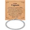 Bramart Bracciale Cubano Uomo Idea Regalo Cognato Acciaio Inox Lucidato di altissima qualità, per lui Festa Evento, Bracciali Idee regali Cognati - Cofanetto con DEDICA incluso