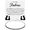 Bramart Bracciale Padrino Tennis Uomo con Pietre di Zirconia Cubica Idea regalo Compleanno per lui Finitura in Oro Bianco Argento 925 Comunione Cresima - Cofanetto con DEDICA incluso (Per il mio Padrino)