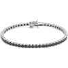 t♀d♂ jewels Bracciale Tennis in Argento 3mm 925 Rodiato con Zirconi Nero Taglio Diamante da donna e da uomo (20 Centimetri)