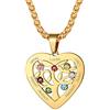 Suplight Collana Donna Oro con Albero della Vita Cuore Collana Personalizzata con Pietra di Nascita e Nome in Acciaio Inossidabile Regalo Donna e Ragazza