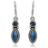 Gemsonclick Real Labradorite Orecchini per donna Argento astrologico lungo pesce gancio gioielli forma marquise