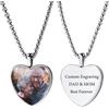 INBLUE Collana con Ciondolo Cuore Personalizzato Incisione Foto Testo Data Regali per Donne Ragazze Madre Adolescenti San Valentino Gioielli Commemorativi in Acciaio Inossidabile