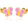 Sakrami Orecchini in Argento 925 con Farfalla Smaltata - Kids Collection + Confezione Regalo Personalizzata - Gioielli per Bambini, Ragazze - Idea Regalo per Nascita, Battesimo, Comunione, Compleanno