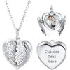 OTXIXTO Collana con Medaglione a Cuore Personalizzato con Immagine All'interno Collana con Ciondolo Medaglione a Cuore in Argento 925 Personalizzato con Foto/Testo per Fidanzata Mamma (B: Argento)