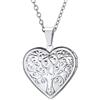 U7 Collana Donna Foto Personalizzata Pendente Medaglione Cuore Albero della vita Locket Ciondolo Portafoto + Catena Regolabile, Placcato Platino, Regalo Perfetto con Confezione