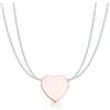 Generic Collana a cuore classico in argento sterling 925 Rosa Verde Rosso Oro Concorso di gioielli rosa Mondo