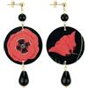 Lebole Maison Lebole Gioielli Orecchini da Donna The Circle Papavero Rosso Piccolo Nero