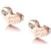 BISONBLUE Orecchini Donna 925 Orecchini a Cerchio Moda donne Regalo Orecchini per donna Orecchini di fidanzamento con cuore d'amore Colore oro rosa