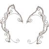FRCOLOR Orecchini Avvolgenti in Rame Argento per Donne, Clip per Orecchio Non Perforato, Accessori Moda Eleganti per Quotidiano e Cosplay