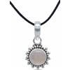 mantraroma Collana con ciondolo in argento 925, quarzo rosa, pietra preziosa rosa, collana con ciondolo in argento sterling da donna, regalo