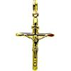 PEGASO GIOIELLI Ciondolo da Uomo in Oro Giallo 18Kt (750) Pendente Religioso Croce Smussata con Gesù Cristo - Donna Bambini