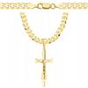 AMAR PRAGNA Collana da uomo in oro 585 con croce - Catena a croce 925/585 - 45 cm, Argento sterling