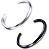 Vnox 2 pezzi in acciaio inox sfaccettato Irregular Open Bracciale per Uomo Donna 60mm Diametro
