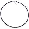 Gioielli Aurum - Collana da Uomo in Argento 925 Vero con Pietre Dure Spinello Nero Girocollo Donna - 43 cm