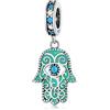 Teleye Ciondolo mano di Fatima Ciondolo in argento sterling 925 adatto per collana con bracciale Pandora