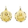 Sebaoth Medaglia scapolare oro sterling 18 K - 18 mm glitter, Oro giallo
