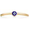 PERIMADE - Anello a fascia in oro 18 carati placcato, occhio malocchio in smalto turco blu, anello impilabile in argento sterling 925 per donne, anello minimalista ipoallergenico, regalo di compleanno