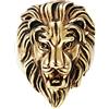 Homxi Anelli Uomo Gotico,Anello Testa di Leone Anello Uomo Acciaio Inossidabile Anello Oro Anello Uomo Misura 17(57mm)