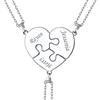 U7 Collana Donna Argento 925 Cuore Puzzle Personalizzata 3 Pezzi Ciondolo Cuore Personalizzato Argento Sterling 925 Ciondoli per BBF Coppia Amici Famiglia Regalo per Donna Natale Anniversario