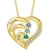Lam Hub Fong Collana con Nome Personalizzabile Ciondolo Cuore Argento 925 Collana Donna Oro Rosa Regalo per Natale Festa Della Mamma San Valentino (Oro-3 nome)