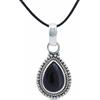 mantraroma Collana con ciondolo in argento 925 con onice e pietra nera, ciondolo con pietra preziosa, collana da donna in argento sterling, ciondolo regalo