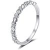 StarGems 0.056ct Moissanite 925 Placcato Platino Argento Contorta Banda Squillo B4758-0.056ct-19