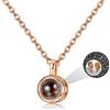 Auinniuz Collana Con Proiezione In Argento Sterling - Collana Personalizzata Con Foto All'interno - Regalo Esclusivo Per Lei Oro Rosa
