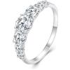 ZUOHUI Anello con moissanite a forma di cuore da 0,5 ct in argento sterling 925 - Veretta nuziale/di fidanzamento for donna | Regalo scintillante for anniversario e proposta di matrimonio (misure 6-10