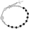 Luca Barra Bracciale da uomo collezione religion. Bracciale rosario in acciaio con pietra lavica. Lunghezza: 18 + 3 cm. La referenza è lbba1078