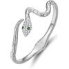 BISAER Bracciali a serpente regolabile braccialetto a serpente aperto braccialetto rigido argento serpente avvolgente bypass braccialetto argento oro braccialetti per le donne, [ADJUSTABLE], Argento, Pietra