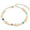 Glooraca Nome personalizzato cavigliere per le donne Custom Birthstone oro bracciale cavigliera Regali gioielli regolabile per la mamma moglie lei (5 Nomi)