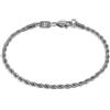 JVillion Bracciale Intrecciato in Corda 3mm in Argento da Uomo Streetwear Gioiello Design Impermeabile Regalo per Uomo, 21 cm, Acciaio inossidabile