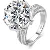WAHZAUS Anelli di fidanzamento da donna in moissanite da 10 carati, taglio rotondo, colore D, VVS1 S925, in argento Sterling con diamante, fedi nuziali con certificato, Gemma, Moissanite