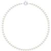 PEARLS & COLORS - Collana Vere Perle di Coltura d'Acqua Dolce Semi-barocche - Colore Bianco Naturale - Qualità AAA+ - diverse misure disponibili - Anello Marino Argento 925 - Gioilli Donna