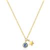 Sagapo Collana Acciaio316l Gold con Cristalli SKT24