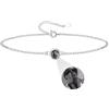 Auinniuz Braccialetto personalizzato in argento sterling con proiezione di foto - Bracciale con immagini colorate all'interno - Regalo a sorpresa per lei A-Argento