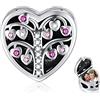 LONAGO 925 Sterline D'argento Charm con Foto Personalizzato Albero Della Vita Immagine Personalizzata Bracciale con Perline Charm